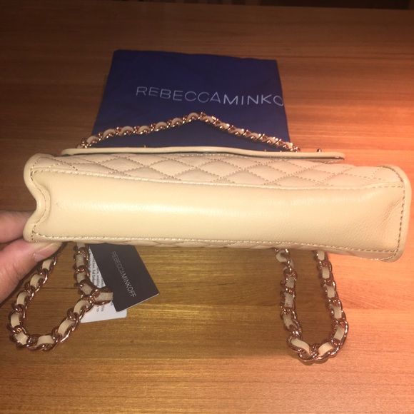 Rebecca Minkoff Quilted Mini Affair Shoulder Bag in Biscuit color. - Picture 10 of 17